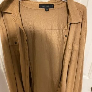 Love tree beige button down
